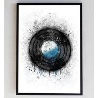 Vinyl Splatter Print - Black / A4