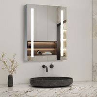 LED Bathroom Cabinet Mirrors Dimmable Demister Pad - White / 60cm - thumbnail 1