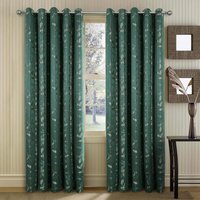 Lorenzo Lined Eyelet Curtains - Green / 165cm / 137cm