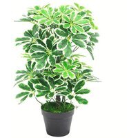 Variegated Artificial Schefflera Arboricola Bush - Green