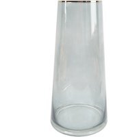 Gold Rim Smoke Grey Glass Vase - Gold Smoke Grey