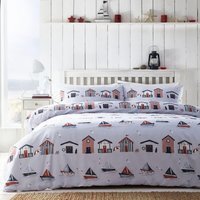 Fun Beach Huts Easycare Polycotton Duvet Set - Multi / Double - image 1