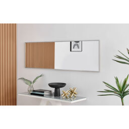 Emma Rectangle Silver Frame Wall Mirror - 170x50cm / 170cm - thumbnail 4