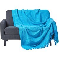 Nirvana Slub Cotton Throw - Teal / 360cm