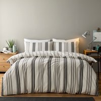 Linear Stripe Bedding Set - Monochrome / Double