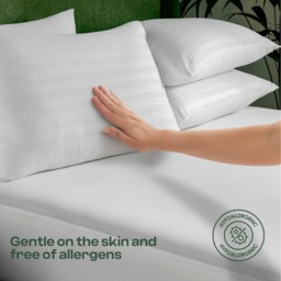 Ultra Soft Striped Microfibre Pillow Hotel Quality Soft Medium Support - White / 1 - thumbnail 3
