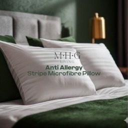 Ultra Soft Striped Microfibre Pillow Hotel Quality Soft Medium Support - White / 1 - thumbnail 5
