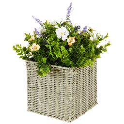 Petunia and Lavender in Rattan Pot - Multicolour - thumbnail 2