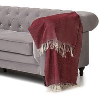 100 Acrylic Throw - 150cm x 125cm - Burgundy