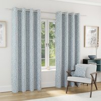 Sherwood Ice Blue Blackout Jacquard Leaf Eyelet Curtains - Ice Blue / 183cm / 117cm - image 1