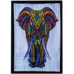 Handbrushed Cotton Wall Art Elephant MultiColor - Multicolor - thumbnail 2