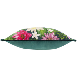 Marjoelle Flowers  Printed Velvet Cushion - Multicolour / Polyester - thumbnail 3
