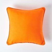 Homescapes Cotton Plain Cushion Cover - Orange / 60cm - image 1