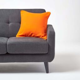Homescapes Cotton Plain Cushion Cover - Orange / 60cm - thumbnail 2