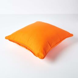 Homescapes Cotton Plain Cushion Cover - Orange / 60cm - thumbnail 4