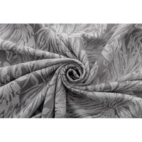 Chenille Jacquard Lined Pencil Pleat Curtains - Silver / 117cm / 183cm