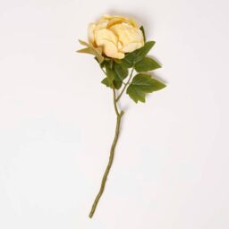 Artificial Stem of Dried Peony Flowers, 48 cm - Yellow - thumbnail 2