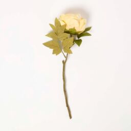 Artificial Stem of Dried Peony Flowers, 48 cm - Yellow - thumbnail 4