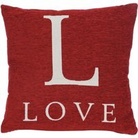 Words 'Love' Red Cushion - Red
