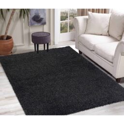 Desire Rugs Plain Living Room Fluffy Shaggy Area Rugs - Anthracite / 120x170 - thumbnail 4