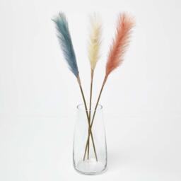 Homescapes Artificial Pampas Grass Set of 3 Multi-Coloured, 78 cm - Blue, Orange - thumbnail 3