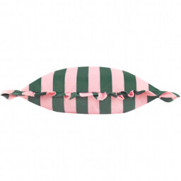 Palm Royale Stripe Ruffle Printed Outdoor Cushion - Pink/Green - thumbnail 2