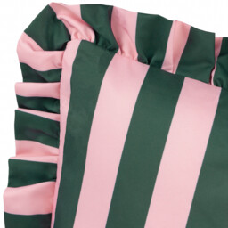 Palm Royale Stripe Ruffle Printed Outdoor Cushion - Pink/Green - thumbnail 3