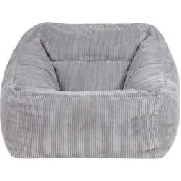 icon Giant Cord Armchair Bean Bag with Footstool - Grey - thumbnail 4