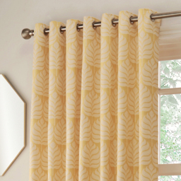 Set of 2 Horto Botanical Room Darkening Eyelet Curtains - Ochre / 168cm / 183cm - thumbnail 2