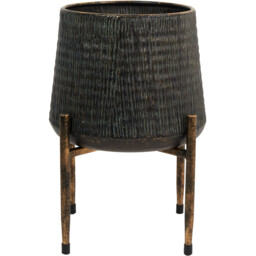 Metal Planter on Stand - Black - thumbnail 4