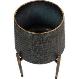 Metal Planter on Stand - Black - thumbnail 2