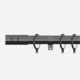 Black Nickel 28mm Barrel Fixed Length Metal Curtain Pole - Black Nickel / 450cm - thumbnail 5