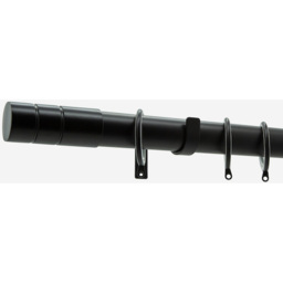 Black Nickel 28mm Barrel Fixed Length Metal Curtain Pole - Black Nickel / 450cm - thumbnail 3