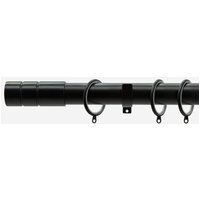 Black Nickel 28mm Barrel Fixed Length Metal Curtain Pole - Black Nickel / 450cm