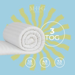 3 Tog Summer Cool Microfibre Striped Duvet - White / Double - thumbnail 3