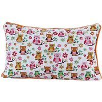 Homescapes Cotton Owls Cushion Cover - Red / 50cm