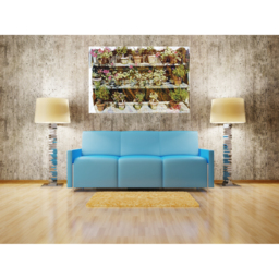 Flower Plant Pots Graphic Art on Canvas - Green / 112cm - thumbnail 2