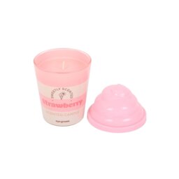Strawberry Ice Cream Scented Candle Retro Pink Summer Decor - Cream - thumbnail 3