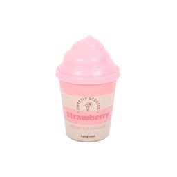 Strawberry Ice Cream Scented Candle Retro Pink Summer Decor - Cream - thumbnail 2