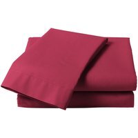Percale Deep King Bed Flat Sheet - Berry