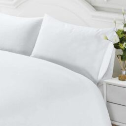 400 Thread Count Cotton Duvet Cover Set - White / Single - thumbnail 4