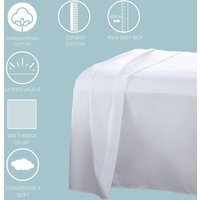 400 Thread Count Cotton Duvet Cover Set - White / Single - thumbnail 1