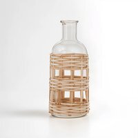 Gaia Medium Glass Vase in Metallic Antique Finish - Glass 90%,Cane 10%