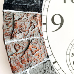Faux Slate Thermometer and Hygrometer Clock - Grey/Red/Black Frame Color - thumbnail 2