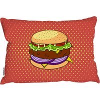 The Pop Art Illustration Of Burger Outdoor Cushion - Orange - thumbnail 1