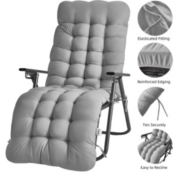Extra Thick Soft Fill Full Length Chair Cushions - Silver - thumbnail 2