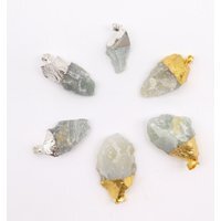 Assorted Indian Jade Gemstone Pendants in Gold, Silver Plating - Multi