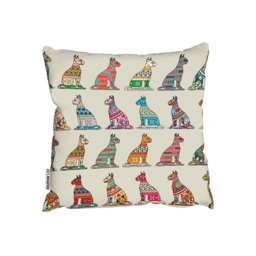 Egyptian Cats Outdoor Cushion - Green / 60cm - thumbnail 2