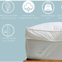Duck Feather and Down Mattress Topper - White / Super King