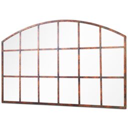 MirrorOutlet The Kirkby Rustic Metal Arched Shape Decorative Window Wall Mirror  - Brown - thumbnail 3